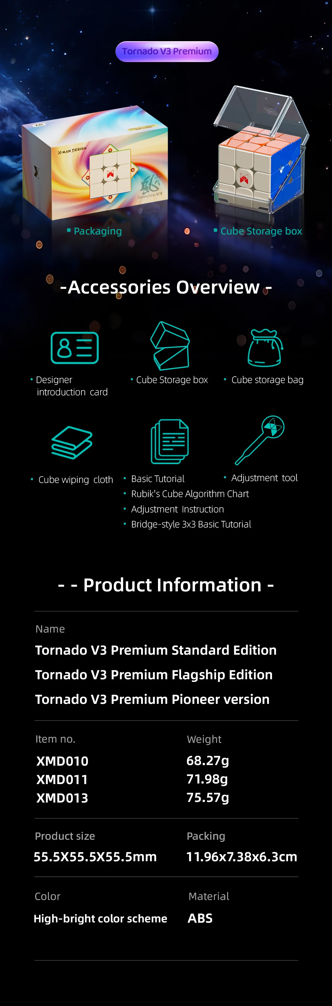 [SaoCube] QiYi X-Man Tornado V3M Premium 3x3 Magnetischer Zauberwürfel Qiyi SaoCube Tornado V3 Puzzle-Spielzeug – Detail 13