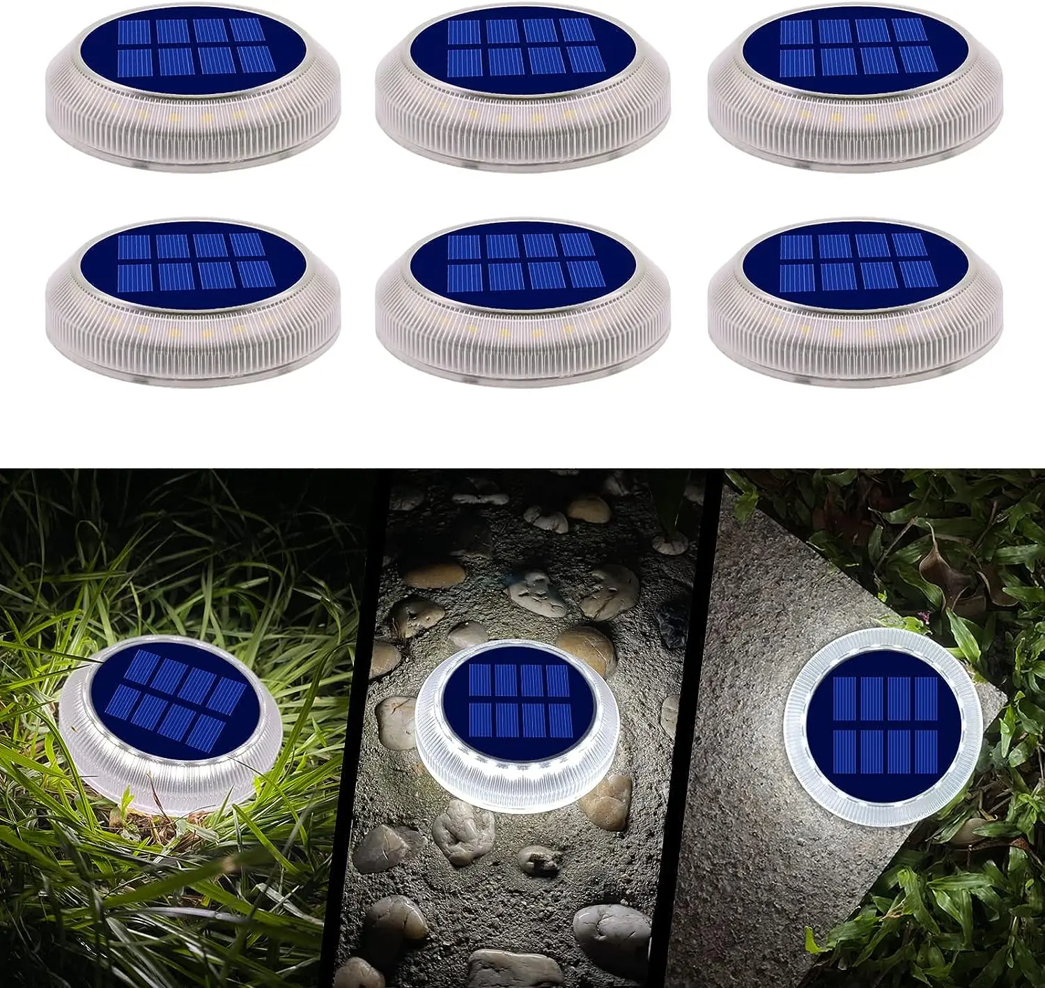 Solar Deck Lights Step Lights Waterproof IP68 Led Solar Outdoor Lights for Railing Stairs Yard Patio and Pathway Decor