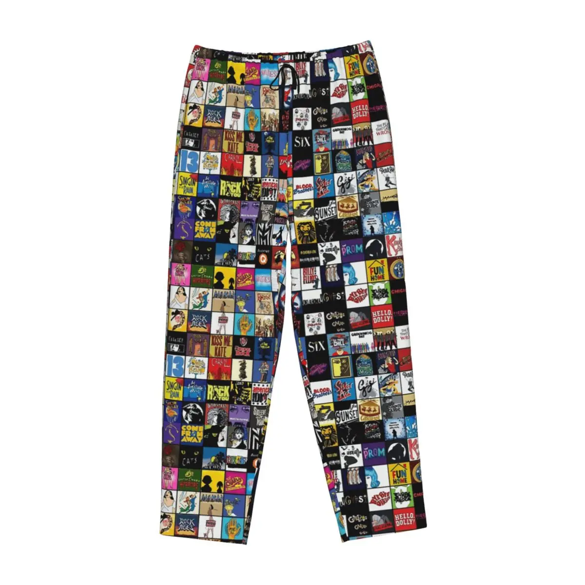 

Женские пижамные брюки с карманами, с ручной росписью логотипов бродвейских мюзиклов, для отдыха и сна