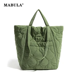 MABULA Green Cotton Padded Women's Handbag Fit 13