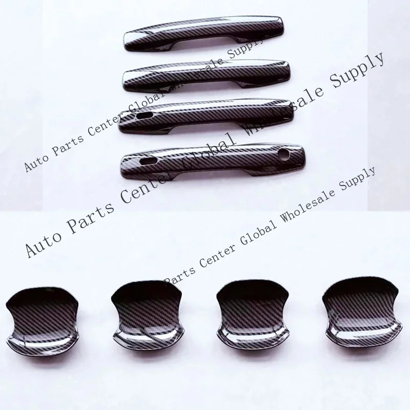 L+ carbon Fiber abs Door Handle Protector Cover Trim 8pcs For Toyota RAV4 2026