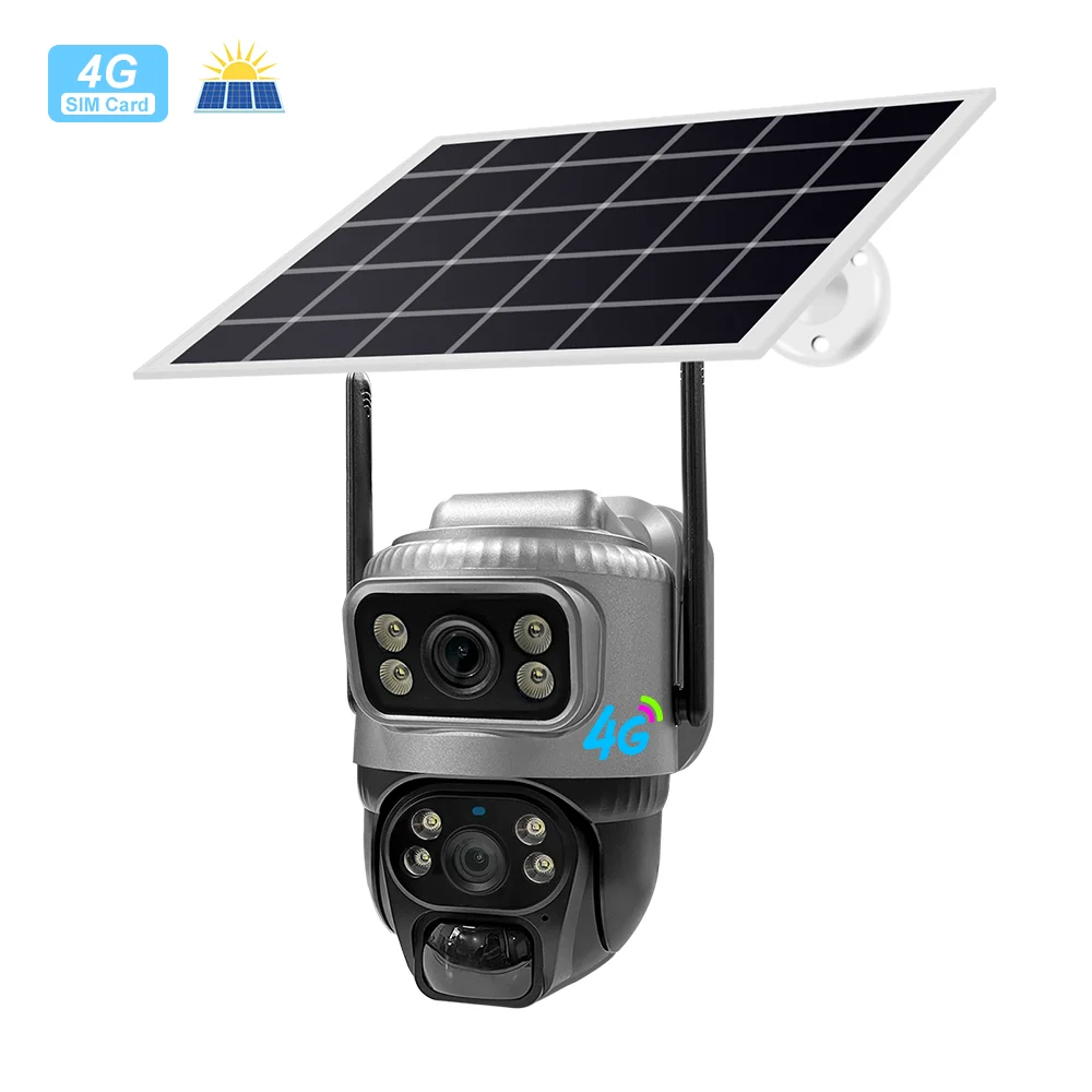 Cameră de Supraveghere cu Panou Solar V380 Pro, Vedere Nocturnă Color