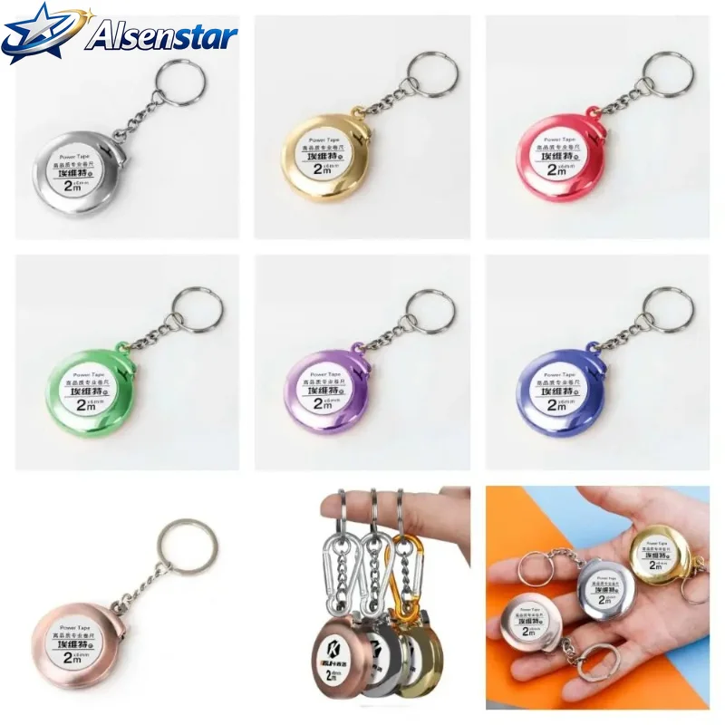 Gift Roulette Retractable Ruler Delicate Mini Keychain Tape Multipurpose Keychain Steel Tape Measure Measuring Instruments