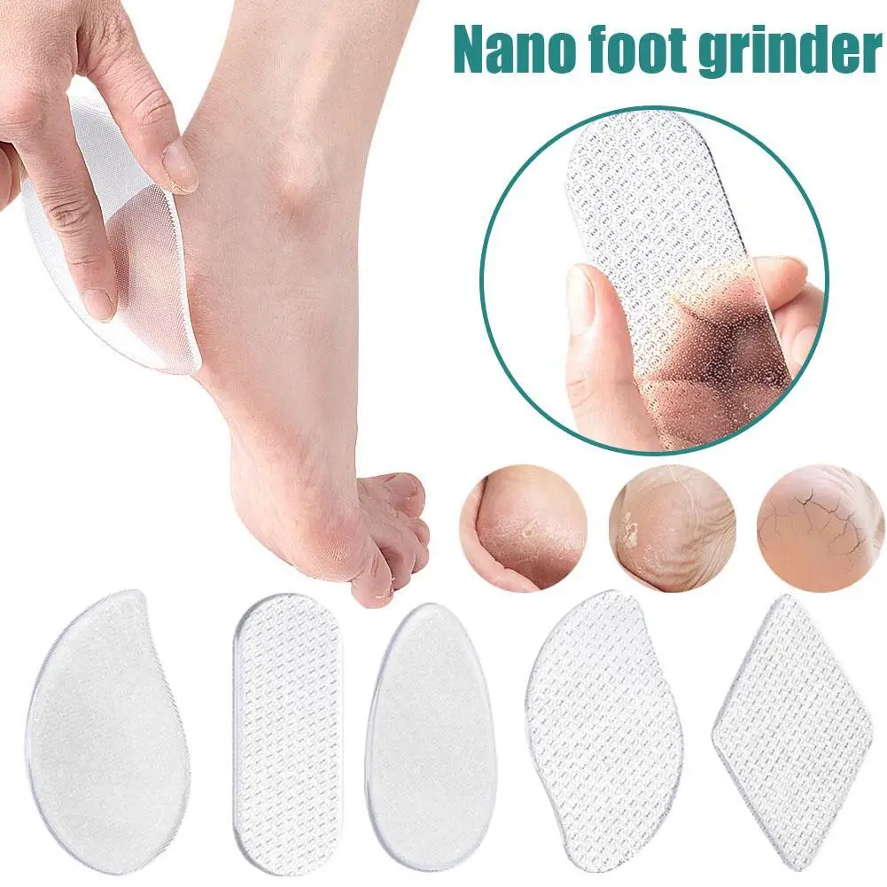 Transparent Nano Glass Foot Grinder To Remove Dead To File Skin Sole Scraping Skin Foot Stone Pedicure Calluses Plate Heel Y7U5