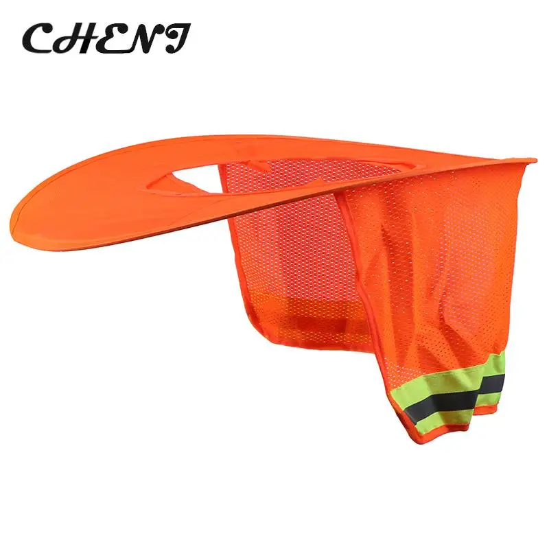 Sun Shade Attachable Hard Hat Brim with Neck Shield VIS Reflective Stripe