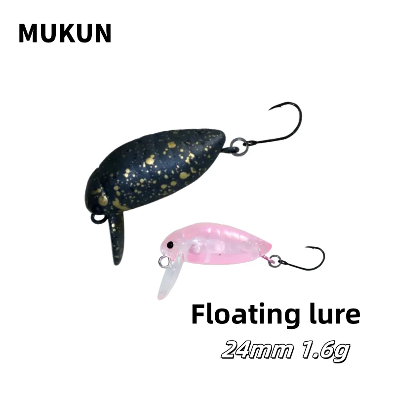 MUKUN 1PCS Mini Schwimmende Minnow Angeln Köder 1,6g 24mm Wobbler Künstliche Forelle Kurbel Pesca JerkBait für hecht Bass Tackle