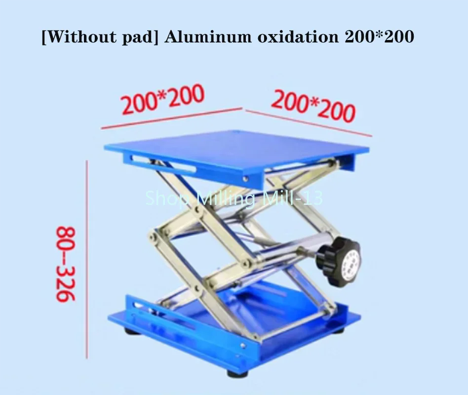 

Lift Table Lab Plate Jack Scissor Stand Platform Router Workbench Woodworking Lift Laboratory Carpentry Support frame200*200mm