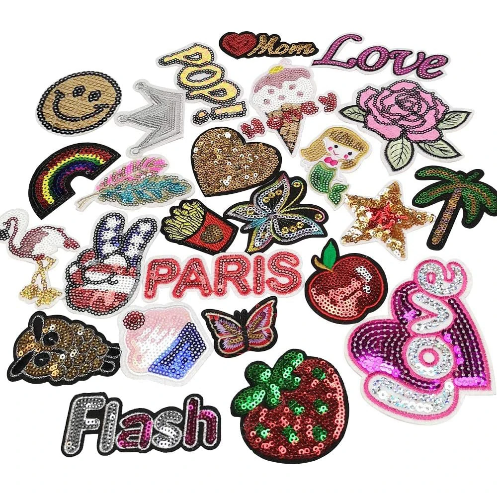 30Pcs Multi-Style Iron On Patc - Embroidery Jacket Jeans ulasan dan harga