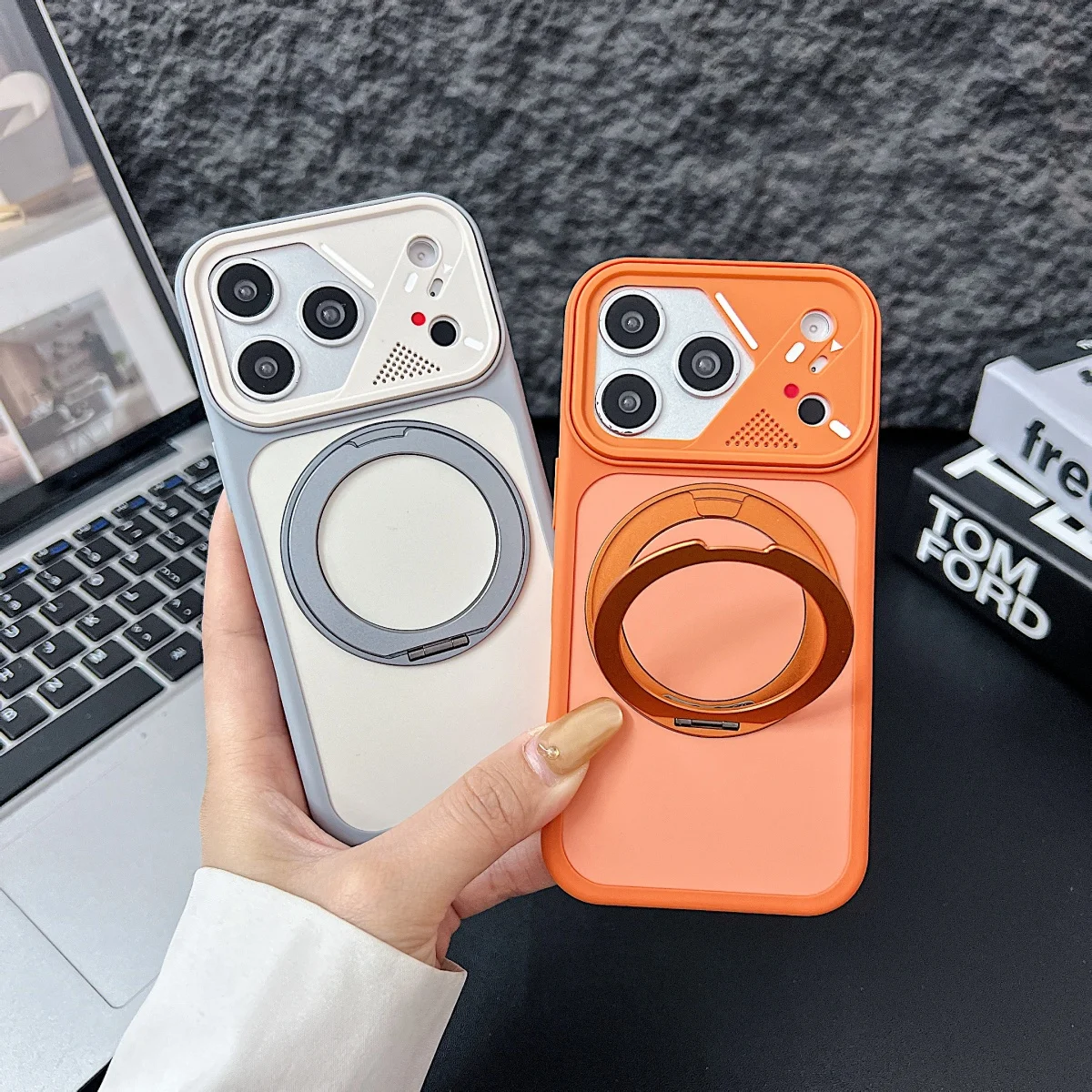 360° Rotate Bracket Magnetic Phone Case For iPhone Air 17 16 15 14 13 12 Pro Max 11 Plus 17E 16E For Magsafe Metal Stand Cover