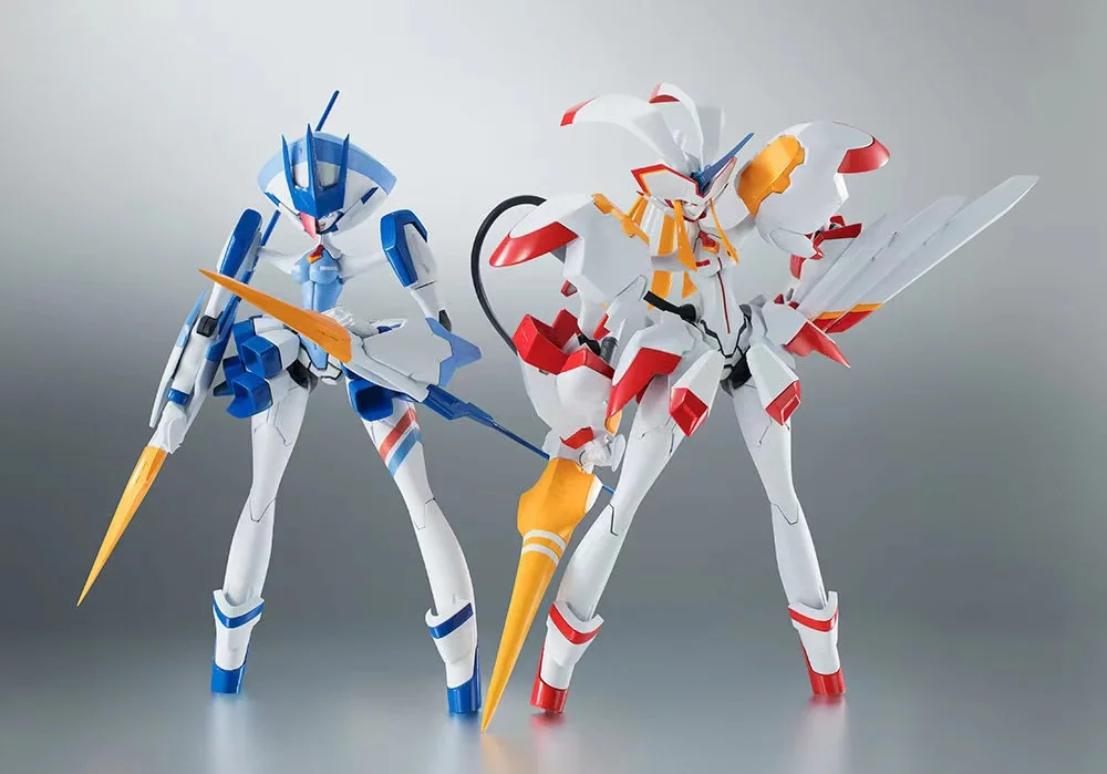 Original ROBOT Spirits Daring in the FranXX Strelizia Delphinium Mecha Anime Figure Collectible Model Toys Gift for Friend