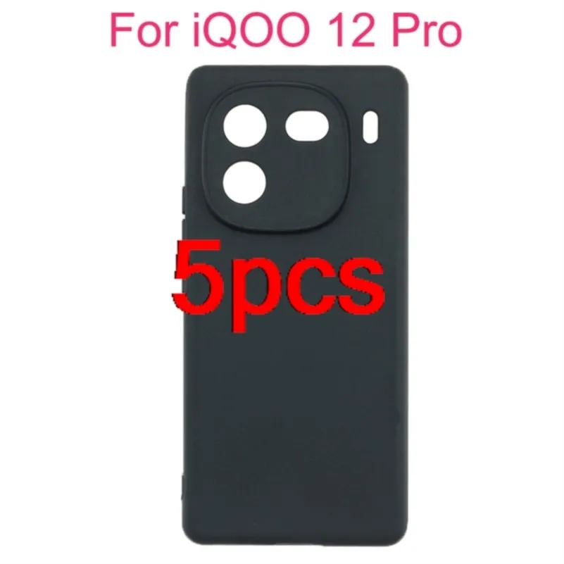 5pcs for vivo iqoo 12 pro matte soft tpu phone case for iqoo12 pro silicone phone protective back shell cover coque shield