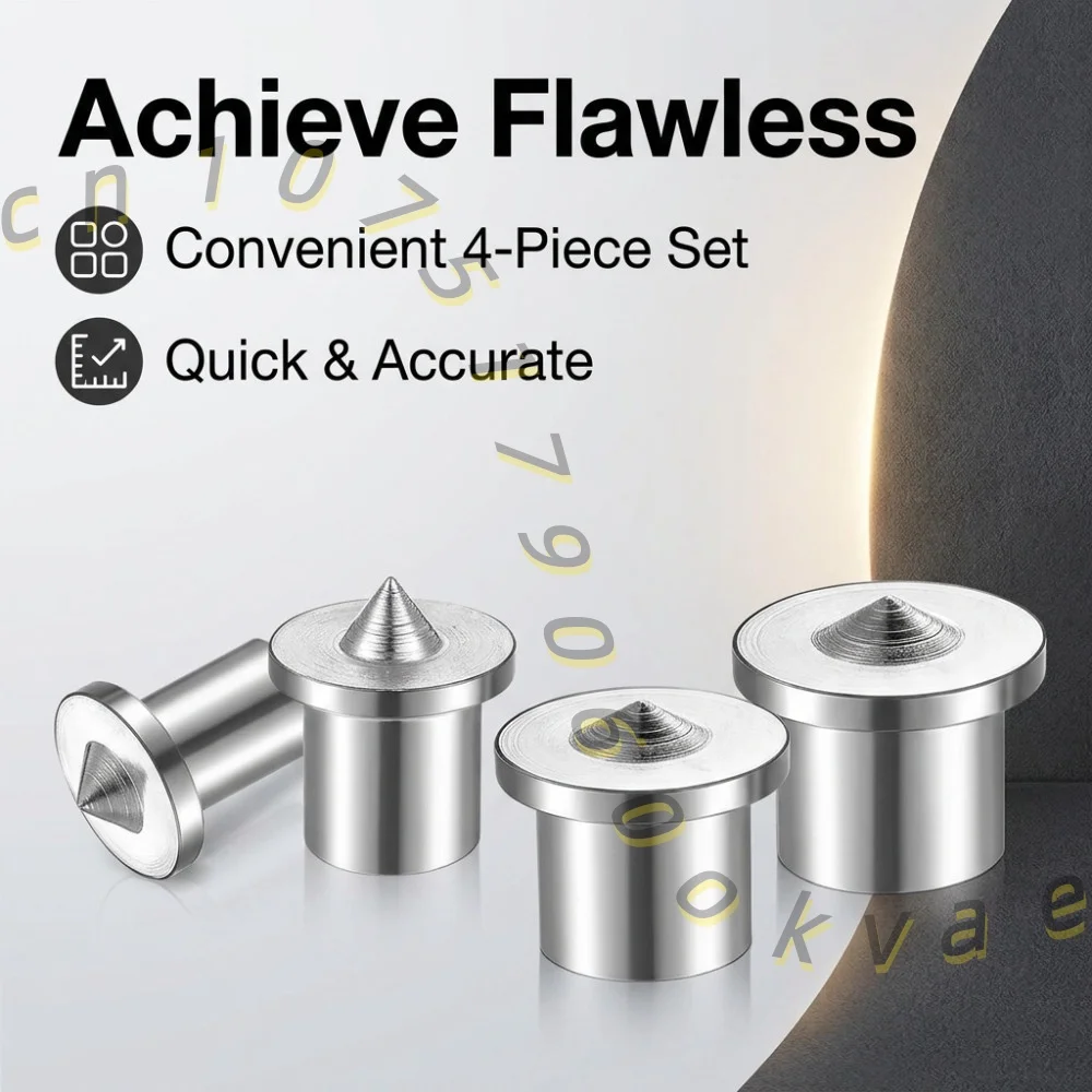4Pcs Dowel Center Set Woodworking Dowel Tenon Alignment Hole Locator Furniture Joint Tool Solid Steel Marker