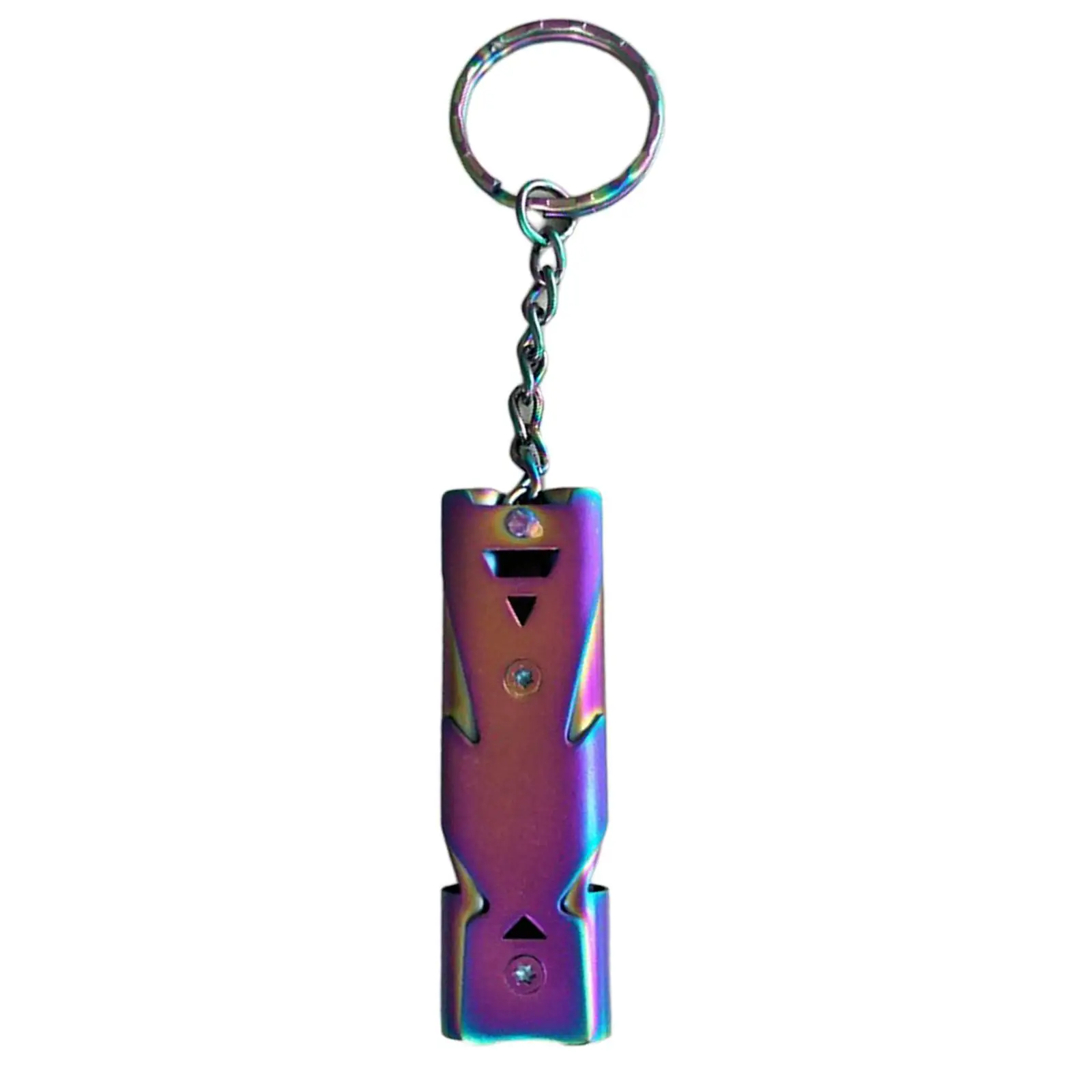 2xStainless Steel Outdoor Survival Whistle with Keychain Colorful