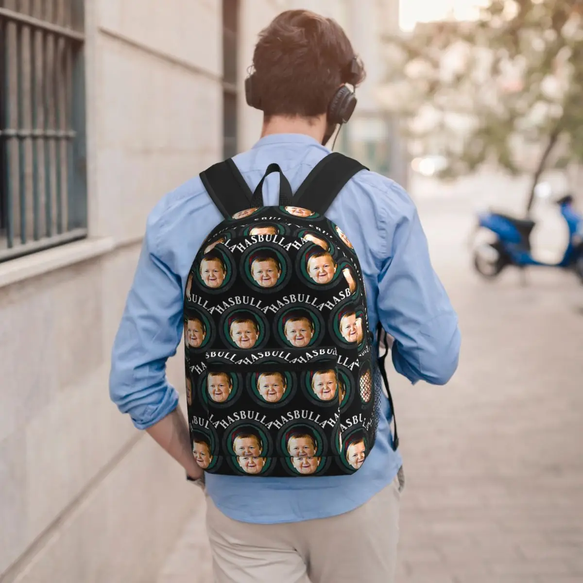 Funny Hasbulla Magomedov Hasbullah Smile Classic Student Backpack School Bag Travel Daypack for Boys Girls Bookbag Shoulder Bags