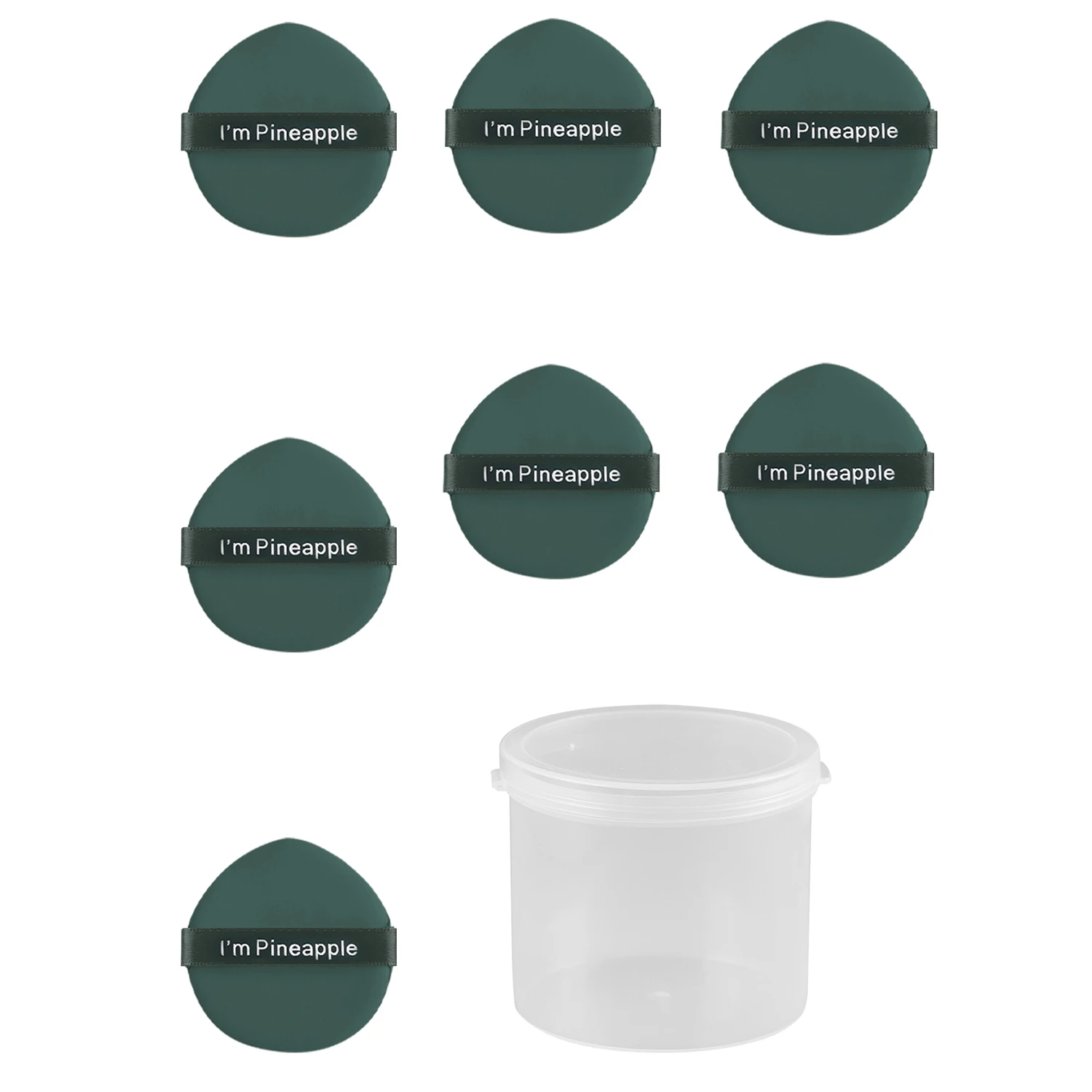 Pudełkowy, pyłoszczelny puder w poduszce powietrznej, suchy i mokry, dwufunkcyjny, do makijażu, okrągła gąbka w kształcie kropli, narzędzie kosmetyczne.