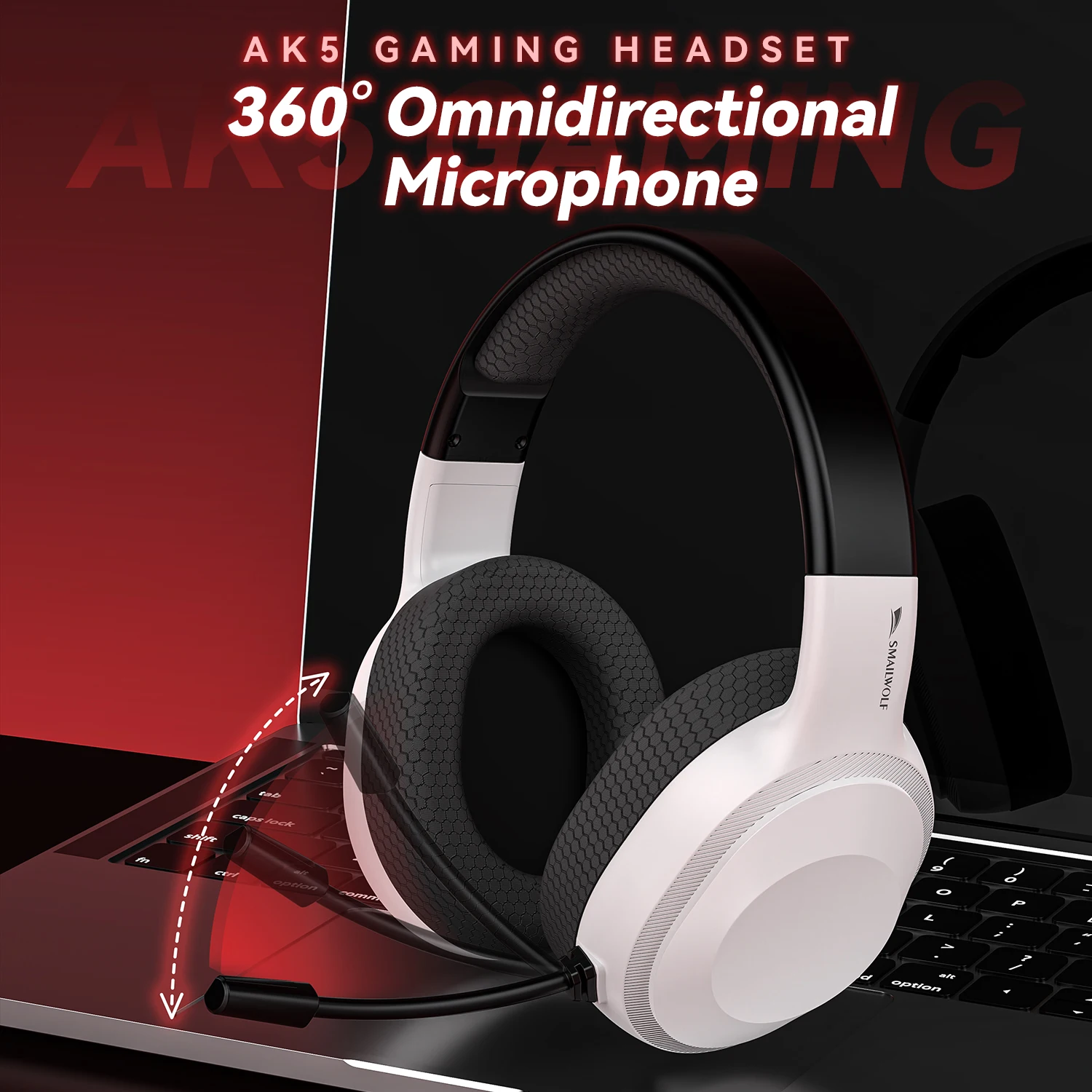 SMAILWOLF Wired Gaming Headset Lightweight E-Sports Headphones with Microphone for Game Live Streaming Desktop Laptop Universal