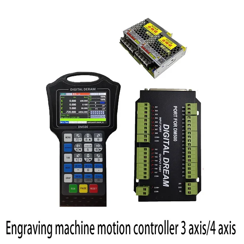DM500 Sistema de movimento CNC Hand-Hero de 3/4 eixos com controlador de suspensão 500 KHz G Código CAD / CAM suporta unidade flash USB