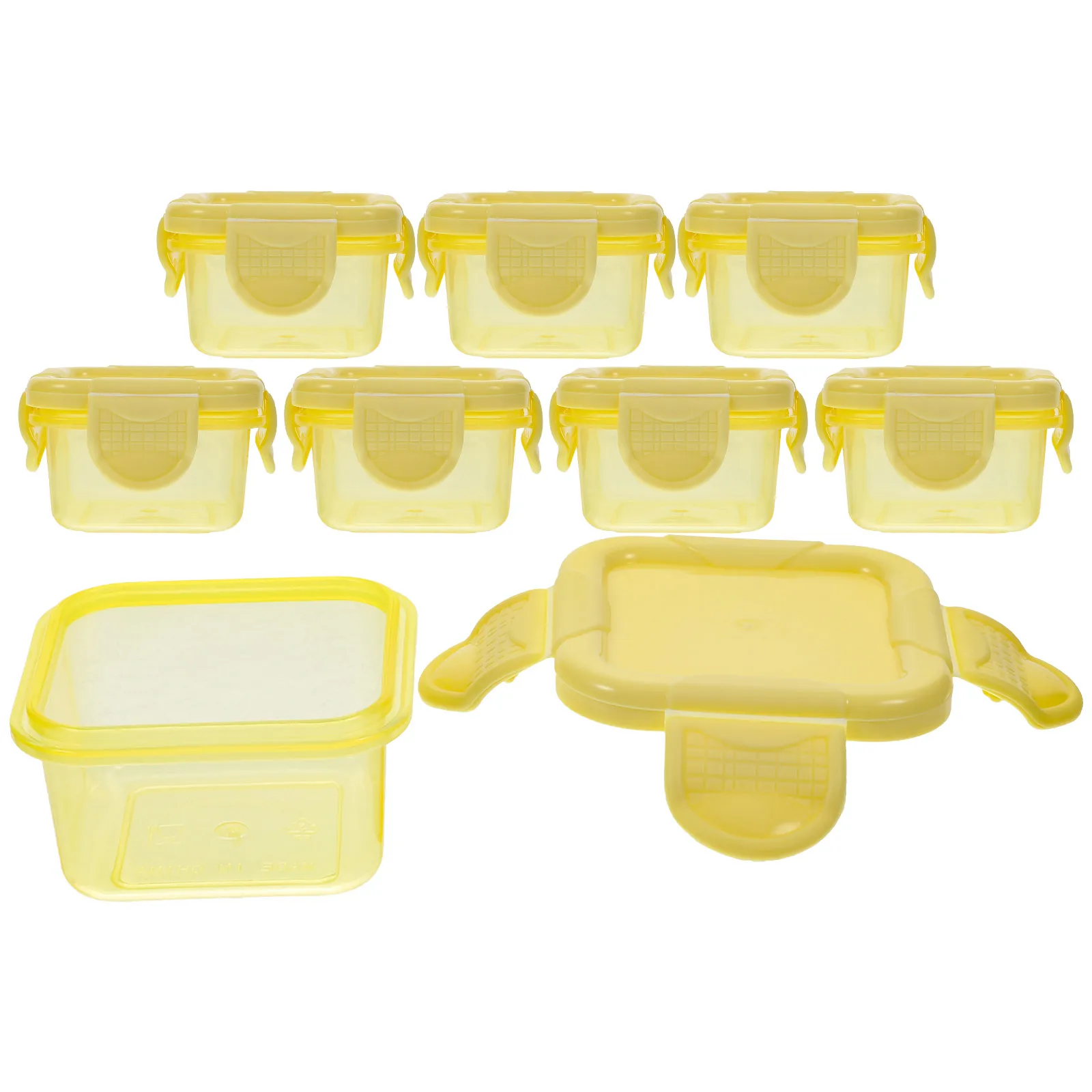 

8pcs Mini Condiment Containers Lids Portable Food Storage Boxes Sauce Mustard Chili Dipping Bowls Dishwasher Safe Reusable