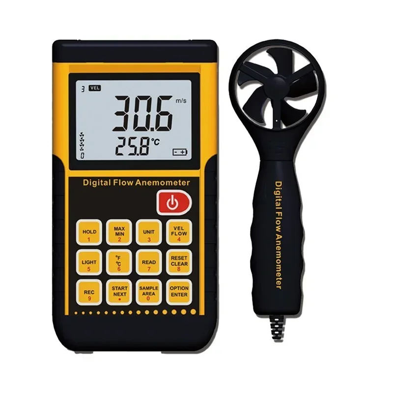 YYHC-High Accuracy Anemometer Digital Split-Type Wind Speed Meter with Max/Min/Avg and Data Record Function