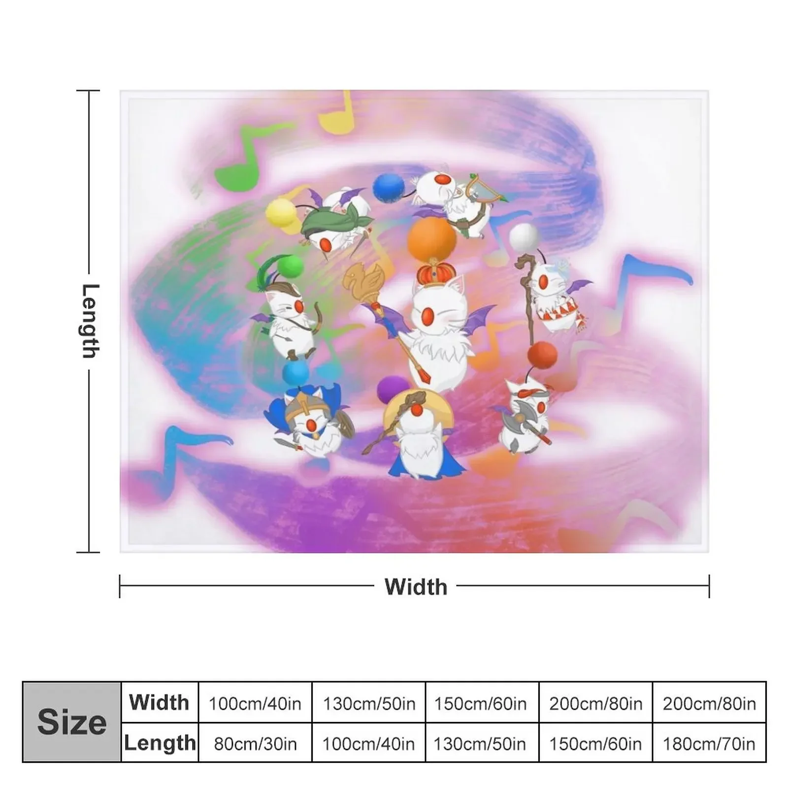 Thornmarch Extreme - Good King Moogle Mog XII from FF14 Original Art Throw Blanket warm winter Soft Beds manga Blankets