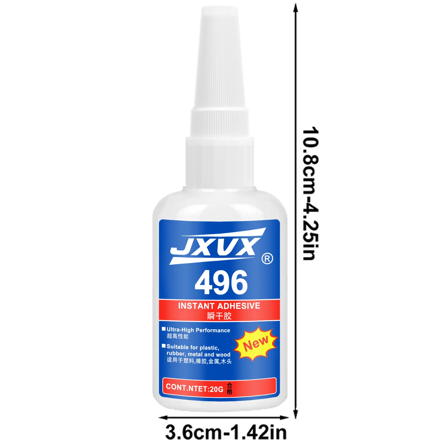 JXVX 496 Superkleber, universeller starker Reparaturkleber, Autoreparatur für Stoßstangen, Rückspiegelbasis, Reparatur von Beschädigungen und Rissen, Autokarosserie, Kunststoff. – Detail 7