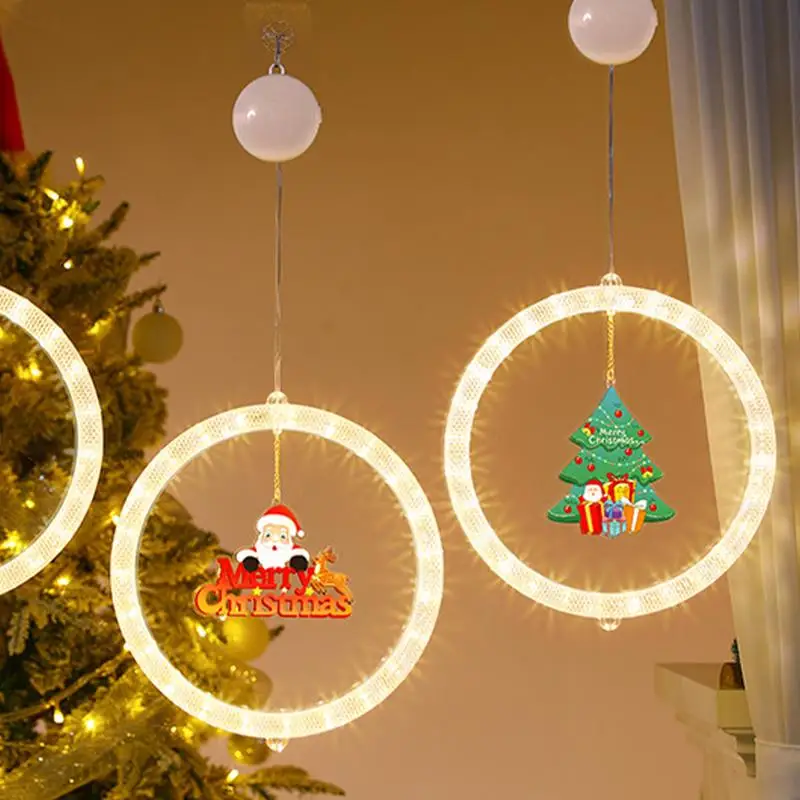 

Christmas Lights For Window Christmas Lighted LED Hangings Decorations Battery Powered Christmas Tree Lighted Wall Decorations