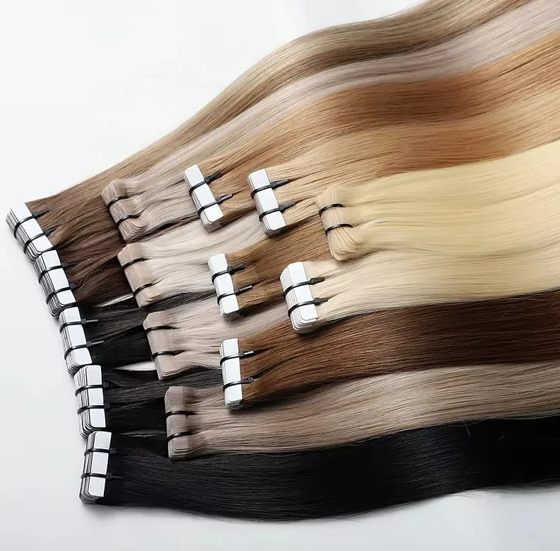 Tape Ins Human Hair Extensions Natural Black 18-30 inch 50G 20Pcs Skin Weft Seamless Invisible Silky Straight Remy Human Hair