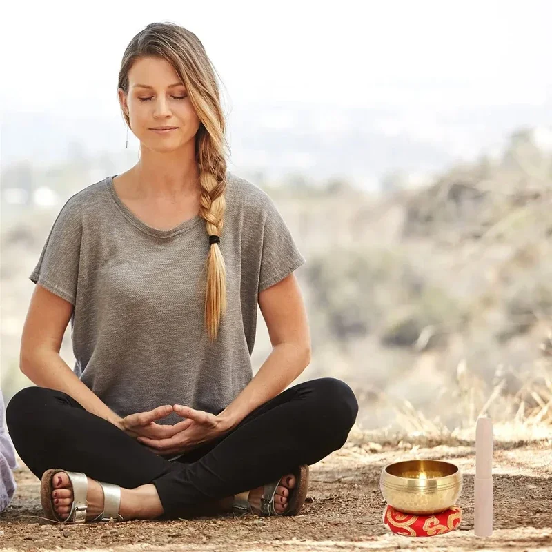 Tibetan Singing Bowl Set Sound Bowl Meditation Bowl Unique Gift Helpful for Meditation Yoga Stress Relief image 6