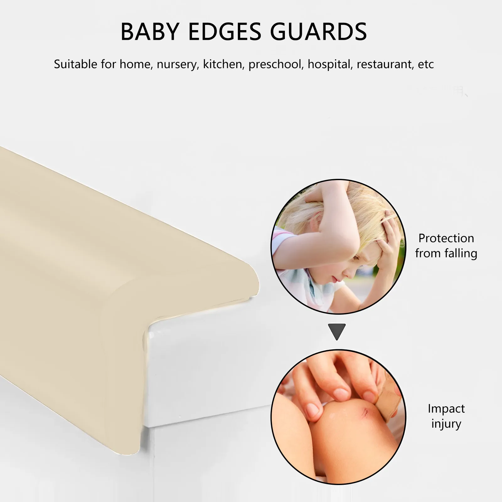 

1Set Protective Bumper Strip Soft Nbr Material Furniture Guard for Kids Safety Corner Protector Table Edge Baby Proofing