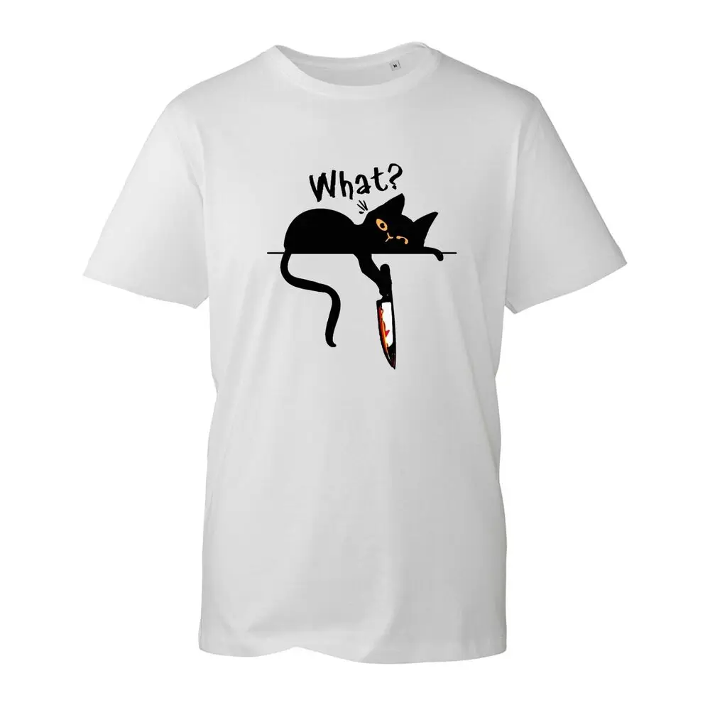 Cat What Halloween T-Shirt, Horror  Trick Or Treat Halloween Unisex Top  High Quality 100%Cotton Short Sleeve