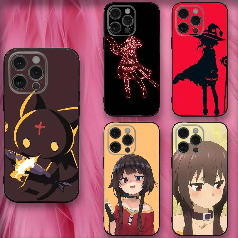 

Anime M-Megumin KonoSuba Phone Case For iPhone 16,se4,15,14,13,12,11,Pro,X,XS,Max,XR,Plus,Mini Soft Black Cover