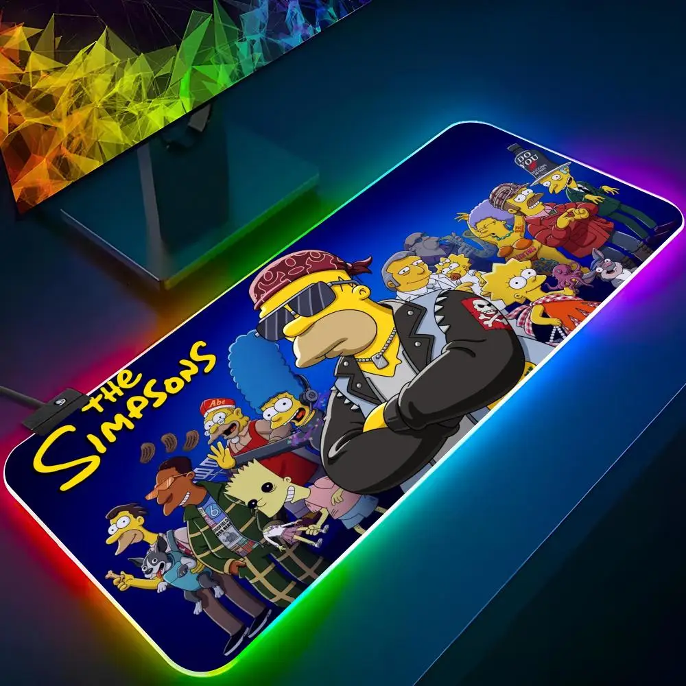 Tapis de souris de jeu média pour ordinateur portable, clavier rétro4.2, tapis de table Gamer Girl DeskSub, polymère RVB, S-SimpsonmexGaming