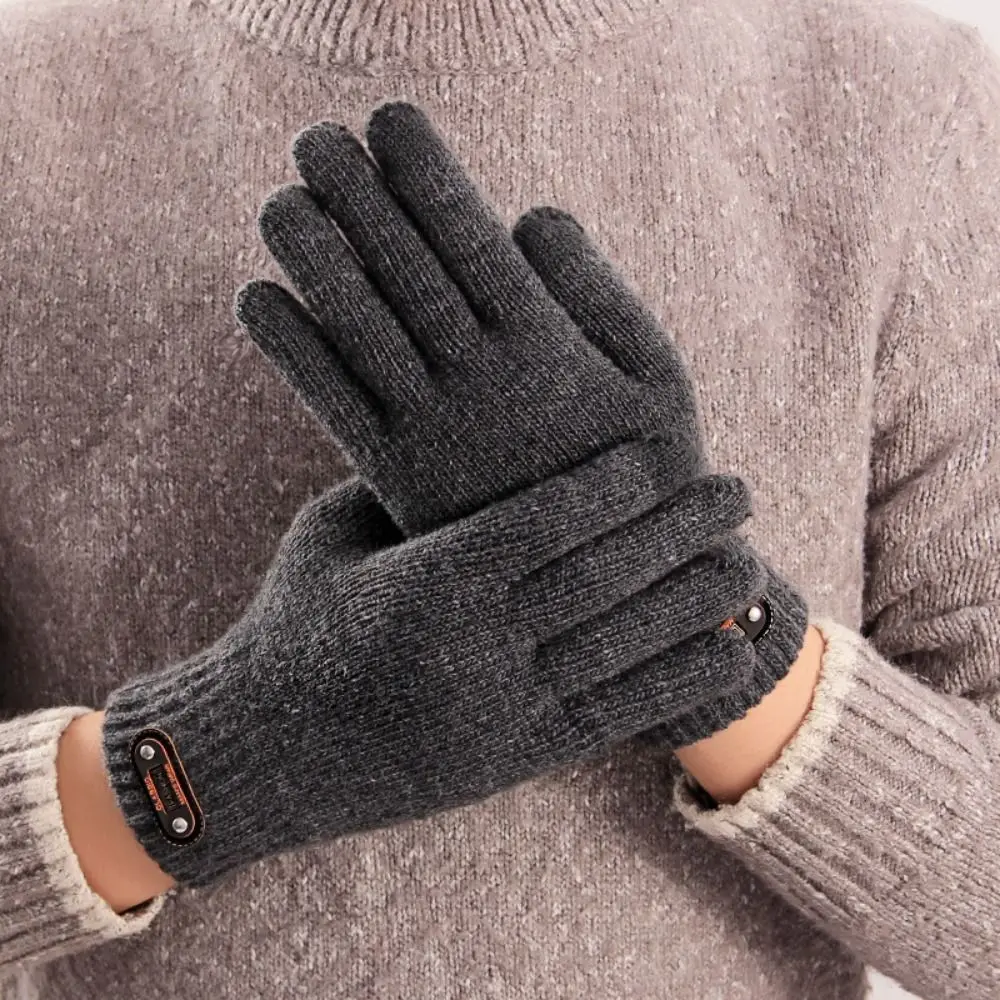 

New Single/Double-layer Men's Winter Gloves Thick Warm Windproof Cold-proof Gloves Knitted Touch Screen Glove Outdoor