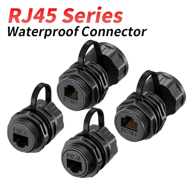 CAT6A RJ45 Waterproof Network Module CAT3 Telephone Jack Socket CAT6E Cat6 Ethernet Cable Extender Adapter Network Interfac Plug