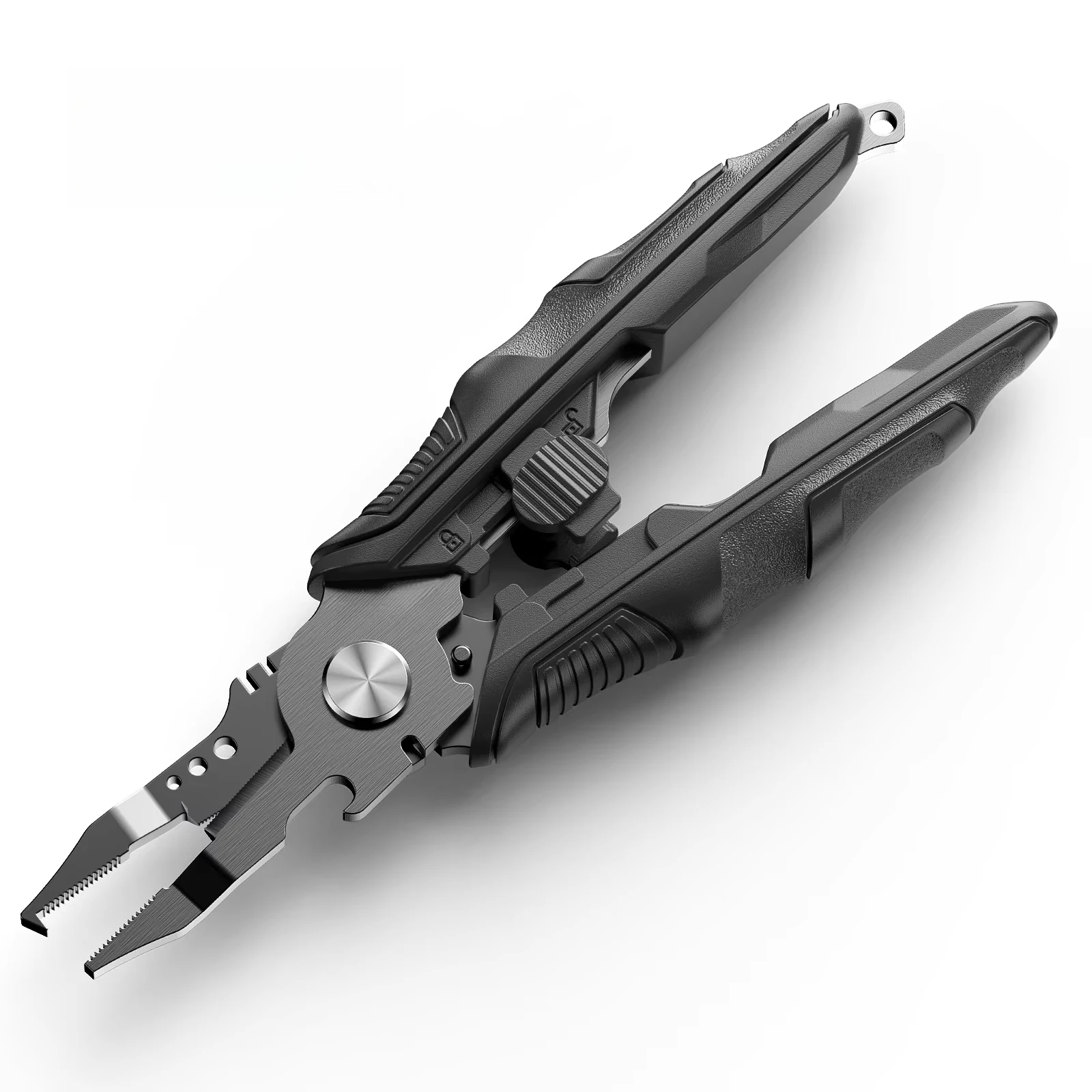 

Рыболовные плоскогубцы из черной нержавеющей стали 14 см для морской и пресноводной рыбалки, с нескользящей рукояткой, для резки, обжима и удаления крючков