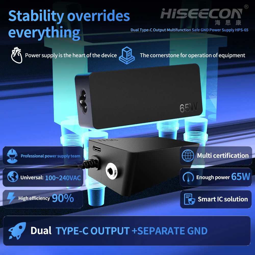 HISEECON Fast Charging Power Cord Supporting PD Fast Charging Protocol Soldering Iron Head Soldering Pen Supporting Power Supply