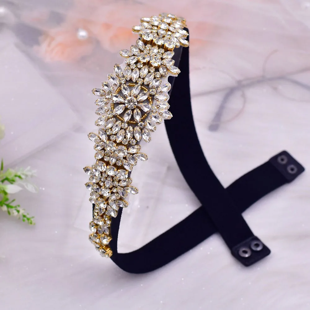 Wedding Accessories Stretch Waistband Fashionn Party Slim Fit Rhinestone Girdle Belt Luxury Design Elastic Belly Belts Women