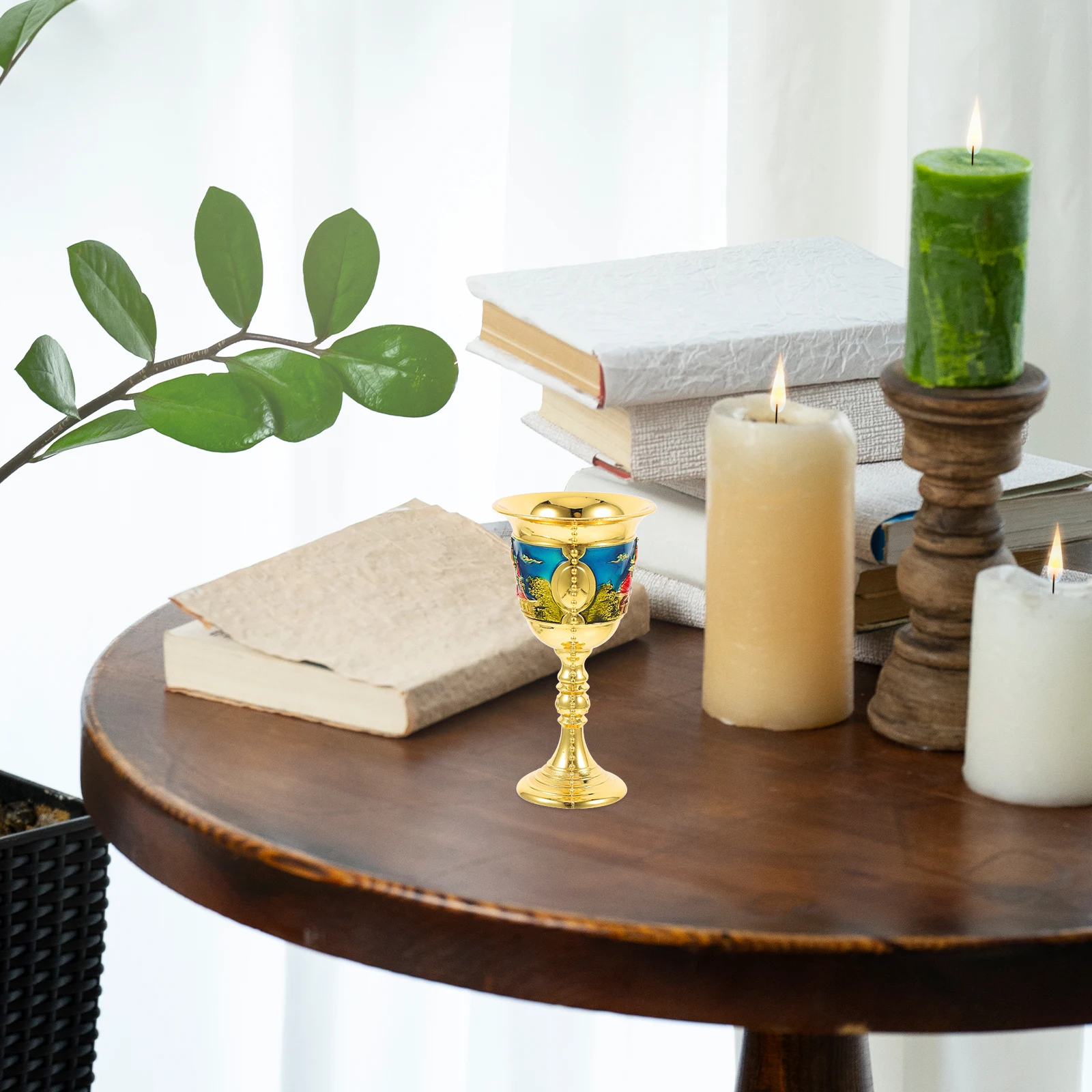 

Zinc Alloy Retro Glass Cup Vintage Metal Goblet Elegant Design Decorative Water Cups Small Tea Cups Smooth
