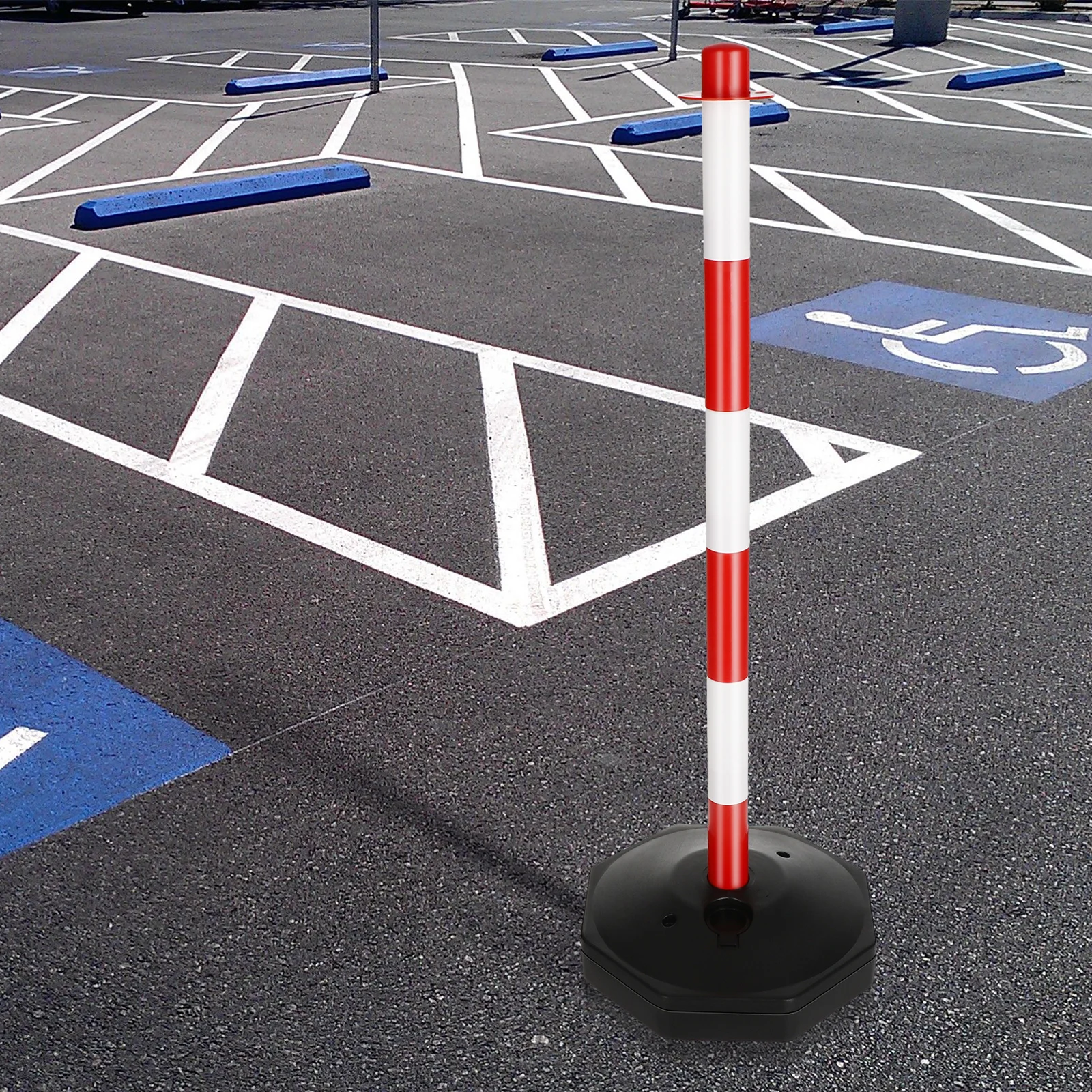 

1pcs Warning Column Anti-collision Traffic Delineator Red White Elastic Cone Isolation Pile Road Facility Sturdy Water