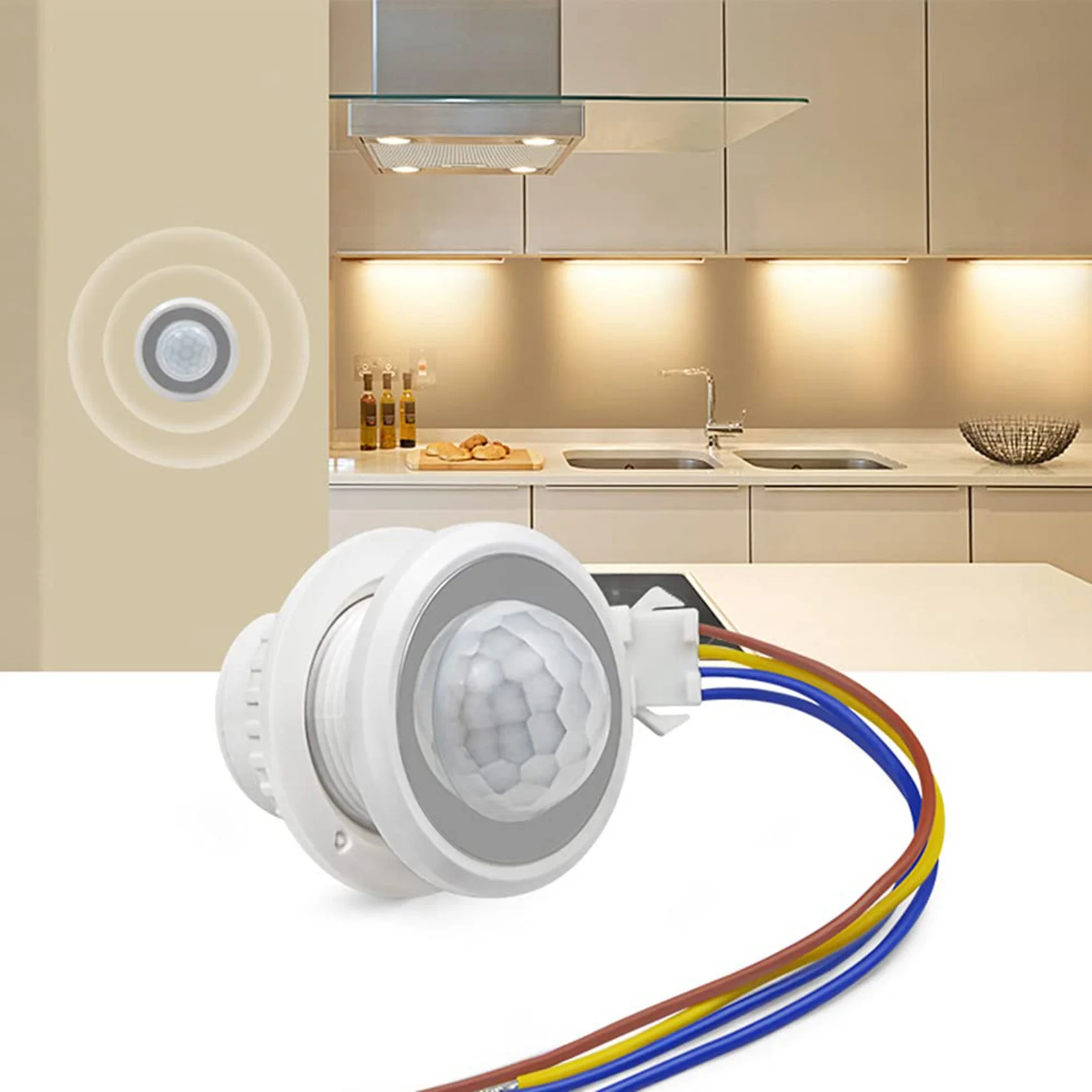 Mini interruptor de luz con Sensor de movimiento, Detector infrarrojo ajustable, detección inteligente, retardo de tiempo, PIR, 110-220V