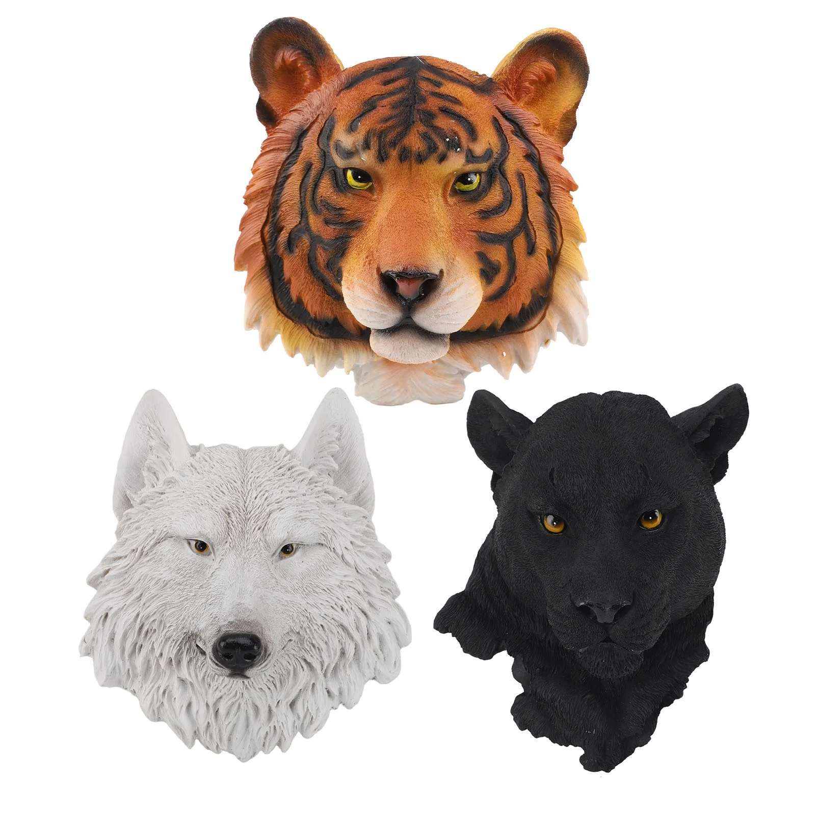 

3D статуя головы животного, имитация смолы, леопард, тигр, голова волка, украшение, настенная скульптура для дома, гостиной, бара, декор