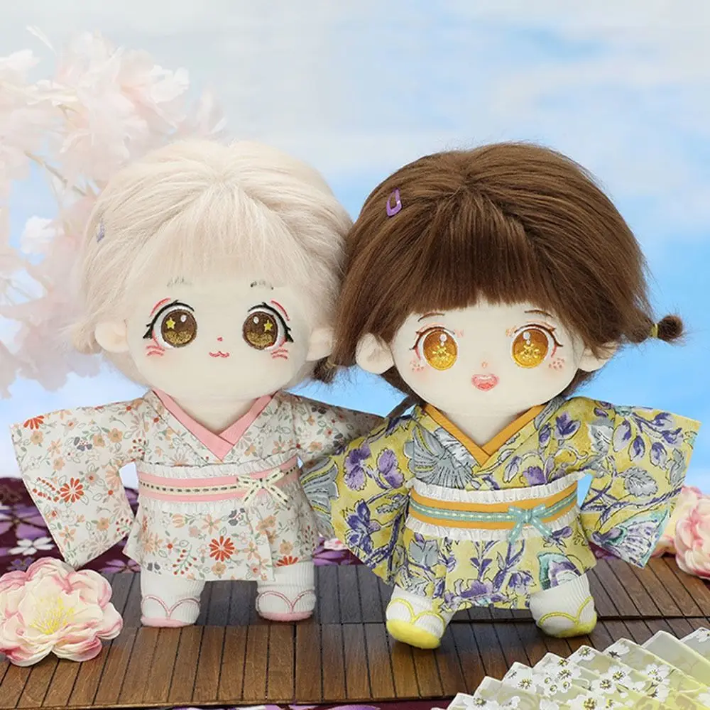 20CM Doll Clothes Japanese Style Floral Dress Kimono Girl Casual Wears  Evening Dress For Idol Dolls Plush Toys Clothing Gifts