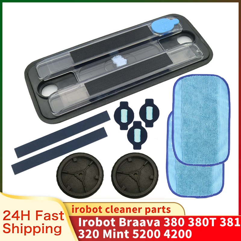 Almohadilla de depósito para iRobot Braava 380, 380T, 381, 320, Mint, 5200, 4200, mopa, repuesto para aspiradora