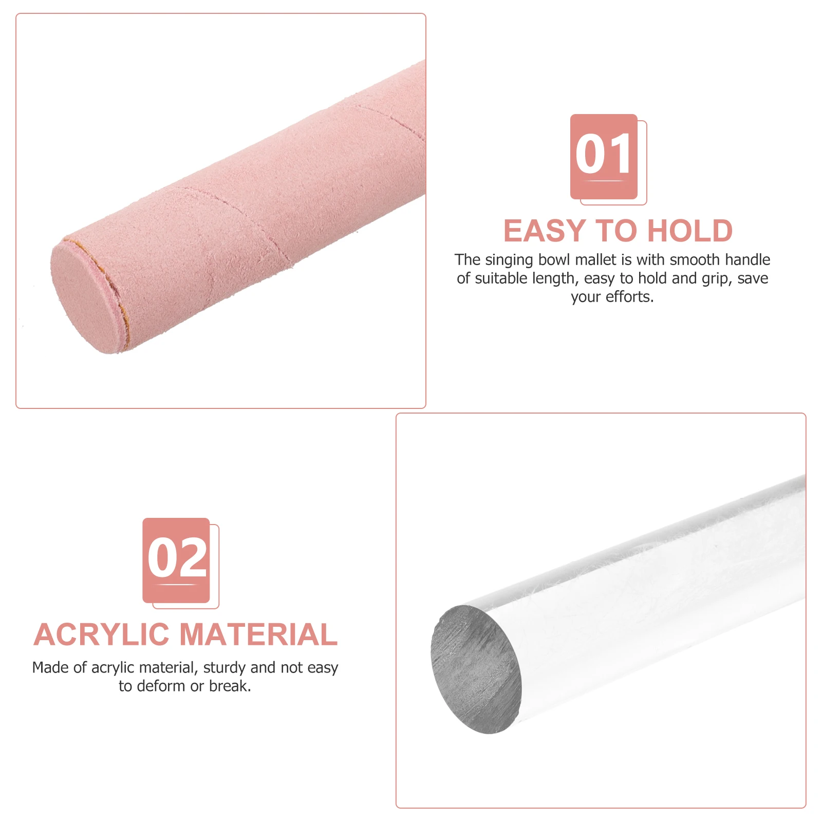 

Sound Bowl Striker Crystal Singing Mallet Acrylic Material for Meditation Music Playing Smooth Ergonomic Handle Design