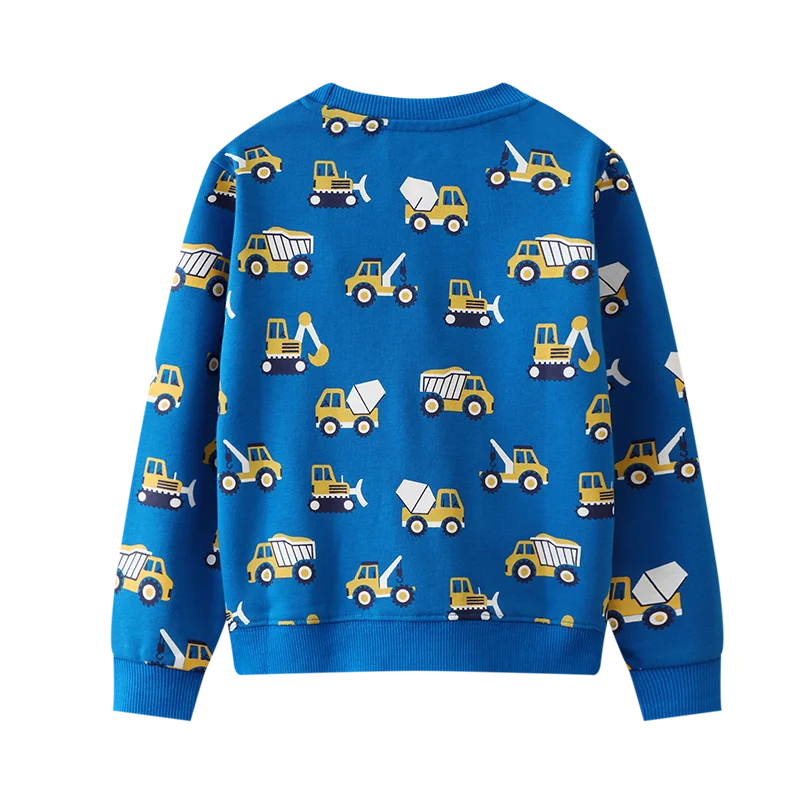 Little Maven 2023 New Boys felpa bambini felpe con cappuccio per bambini vestiti cartone animato escavatore cotone primavera e autunno top