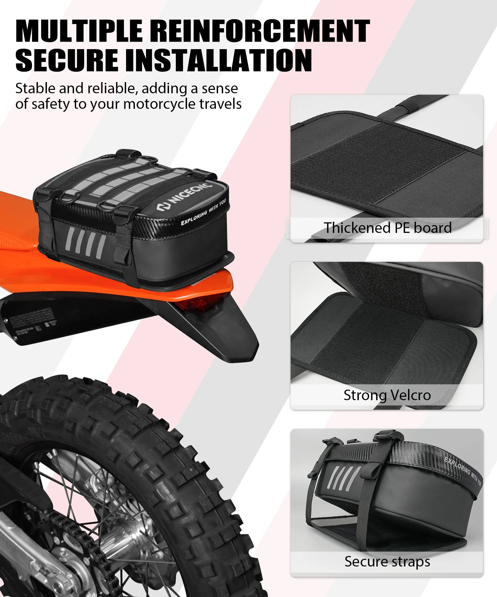 NICECNC For KTM 390 Duke Adventure 1290 Super Adventure Super Duke R EXCF 350 For Yamaha Tenere 700 Rear Fender Mudguard Bag