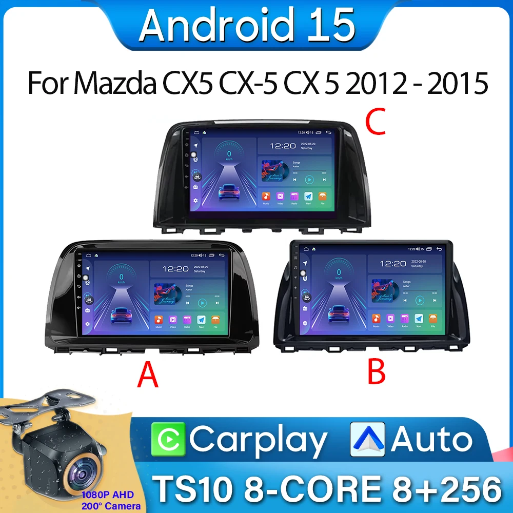 

Car Radio Android Auto For Mazda CX5 CX-5 CX 5 2012-2015 GPS Navigation Carplay Android 15 Multimedia Player Stereo No 2din 4G