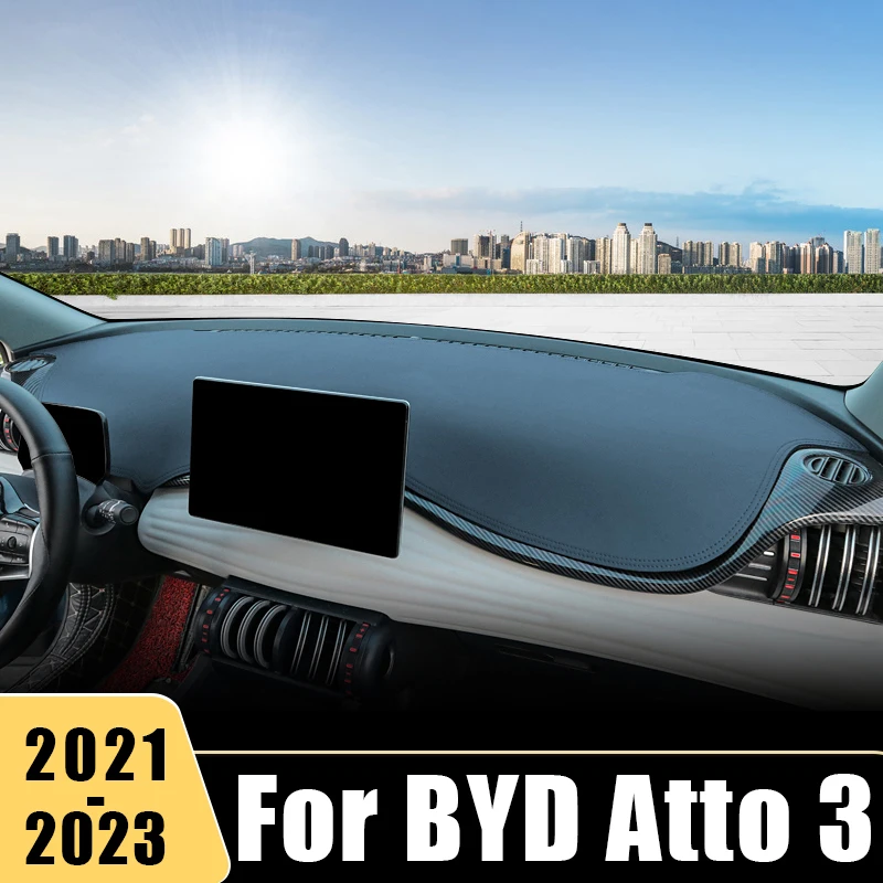 

For BYD ATTO 3 Yuan Plus EV DM-i 2021 2022 2023 Leather Car Dashboard Cover Avoid Light Mats Sun Shade Non-Slip Pad Accessories