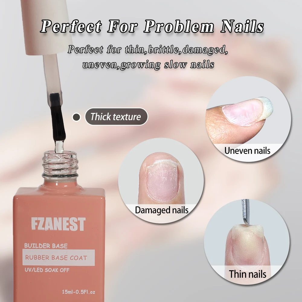 Fzanest Uv Rubber Base Gel Nagellak 15Ml Clear Builder Rubber Basis 2024 Hema Vrije Nagel Versterker Verlengingsgel In Een Fles