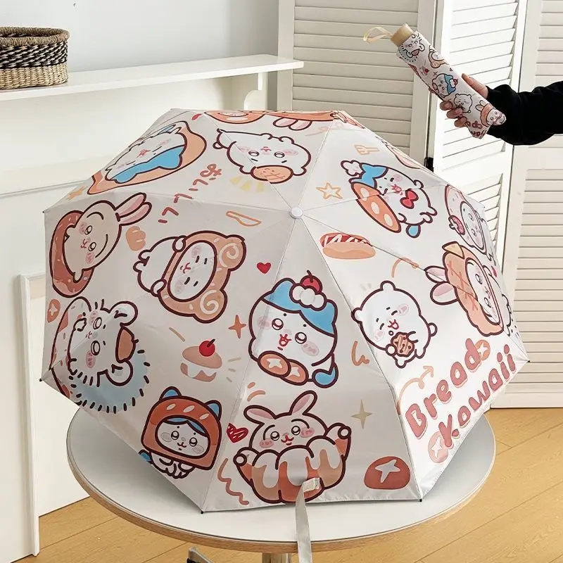 Chiikawa Hachiware Usagi Black Coating Umbrella Uv Protection Sunshade Umbrella Cartoon Foldable Umbrella Birthday Gift Women